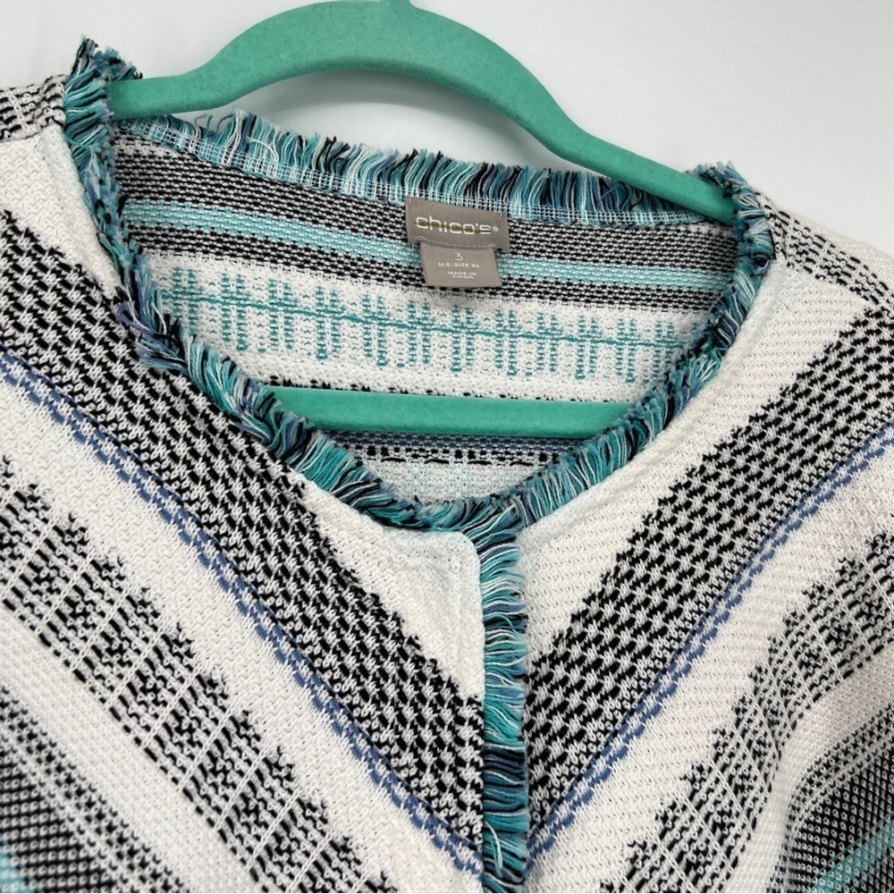 Chico's Structured Multi Stripe Patterned Cardiga… - image 4